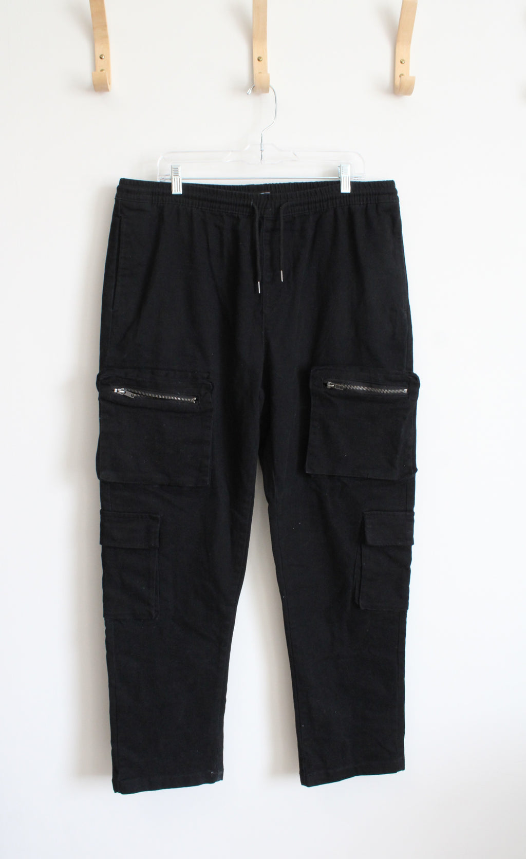 Forever 21 Black Drawstring Cargo Pants | XL