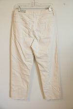 NEW Justusa Off-White Raw Hem Jeans | 12