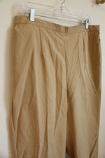 NEW Alfred Dunner Tan Wide Leg Elastic Waistband Pants | 16