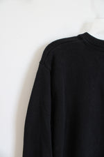 Eddie Bauer Black Chunky Henley Sweater | XL Tall