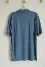 Under Armour Loose Blue Heathered Heatgear Polo | L