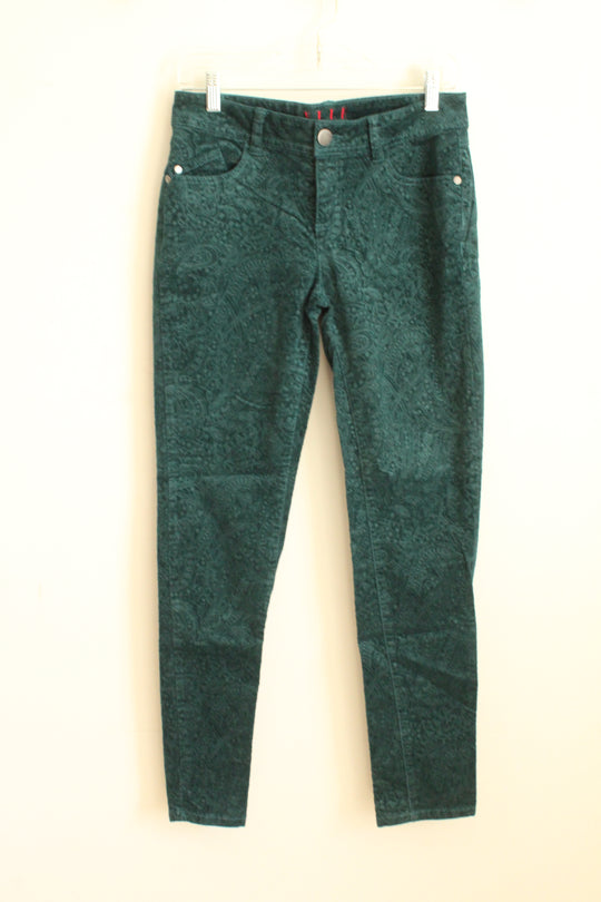 Elle Teal Paisley Corduroy Pants | 8