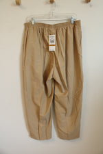 NEW Alfred Dunner Tan Wide Leg Elastic Waistband Pants | 16