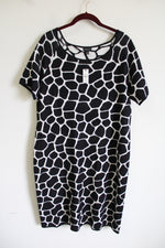 NEW Talbots Black Giraffe Knit Sweater Dress | XL
