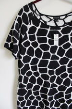 NEW Talbots Black Giraffe Knit Sweater Dress | XL