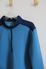 Under Armour Blue Ribbed 1/4 Zip Jacket | XL