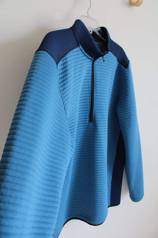 Under Armour Blue Ribbed 1/4 Zip Jacket | XL