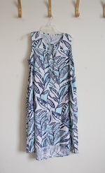 Fresh Produce Blue & White Tropical Patterned Dress | XL