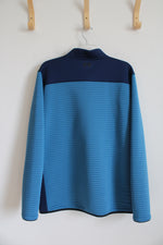 Under Armour Blue Ribbed 1/4 Zip Jacket | XL