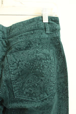 Elle Teal Paisley Corduroy Pants | 8