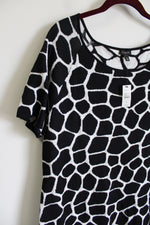 NEW Talbots Black Giraffe Knit Sweater Dress | XL