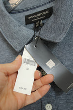 NEW Banana Republic Blue Wicking Pique Polo | XL