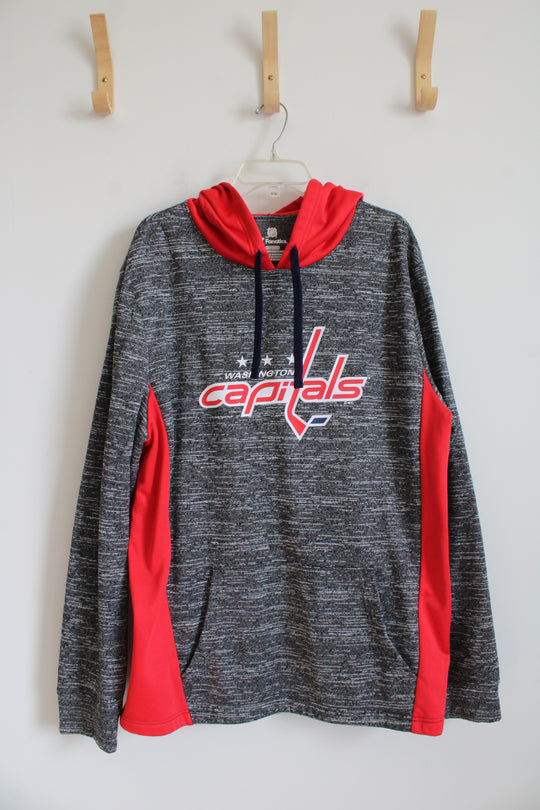 Fanatics Gray Heathered & Red Washington Capitals Hoodie | XL