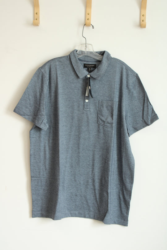 NEW Banana Republic Blue Wicking Pique Polo | XL