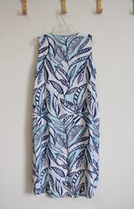 Fresh Produce Blue & White Tropical Patterned Dress | XL