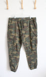 Denim Co. Green Camo Cuffed Cargo Pants | XL