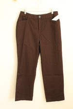 NEW Christopher and Banks Brown Comfort Waistband Straight Leg Pants | 10S
