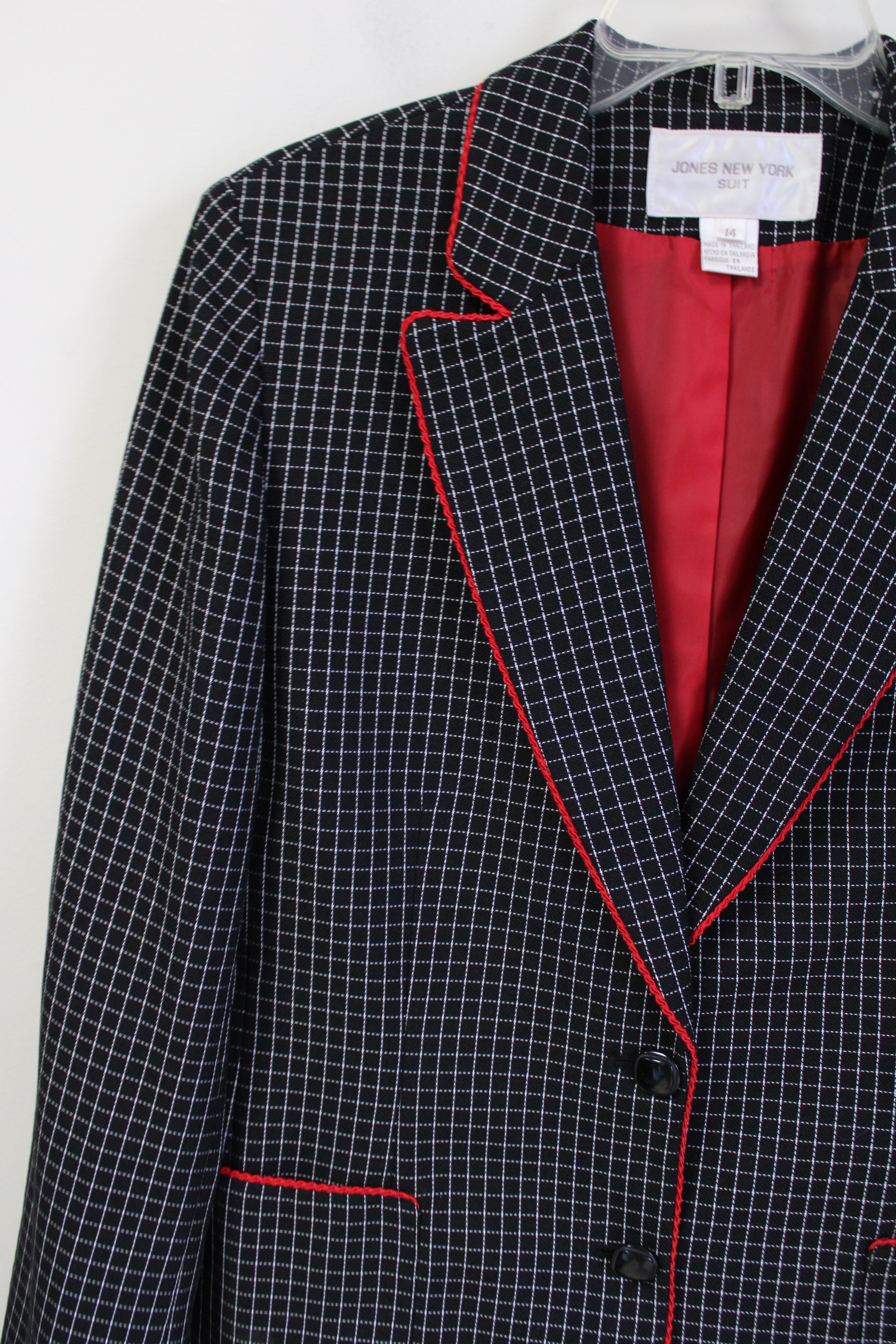 Jones New York Black Plaid Blazer | 14