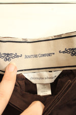 NEW Christopher and Banks Brown Comfort Waistband Straight Leg Pants | 10S