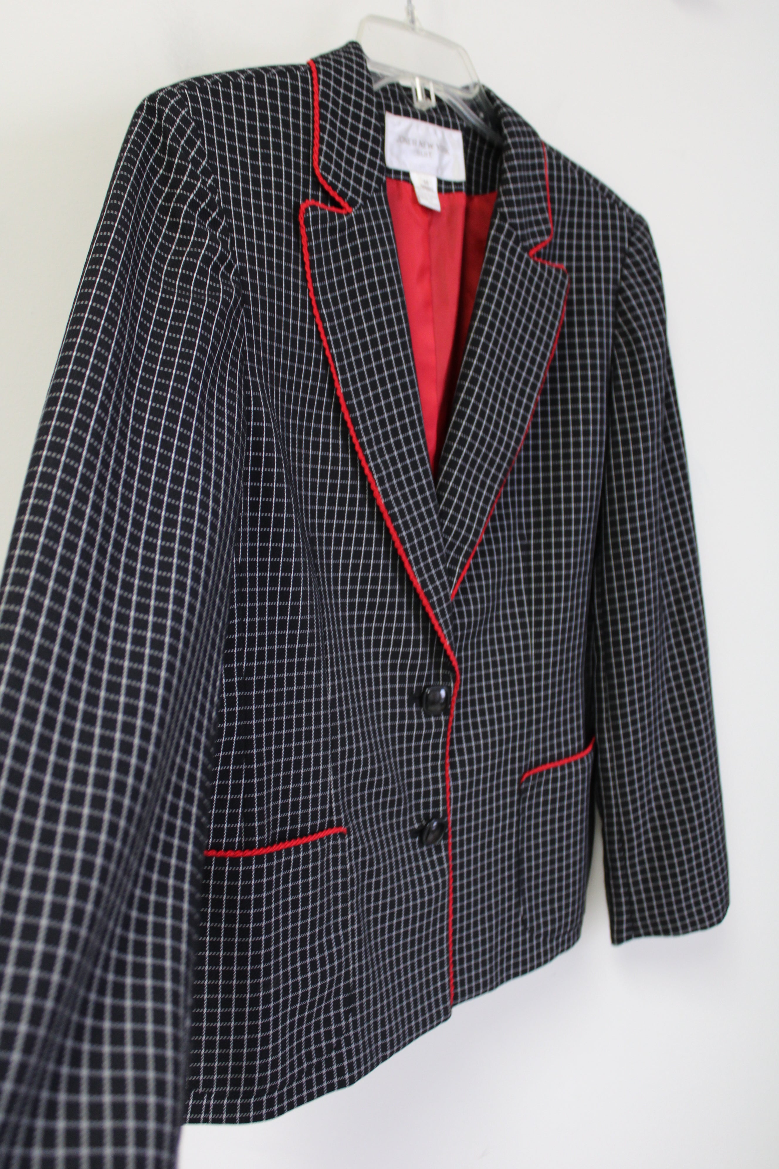 Jones New York Black Plaid Blazer | 14