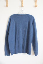 J.Crew Blue Wool Blend Sweater | L