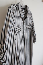 Mlle Gabrielle Black & White Striped 1/4 Zip Dress | XL