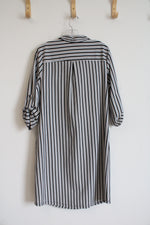 Mlle Gabrielle Black & White Striped 1/4 Zip Dress | XL