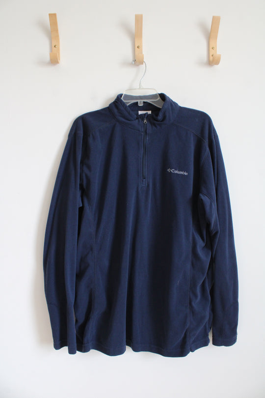Columbia Navy Fleece 1/4 Zip Sweatshirt | XL