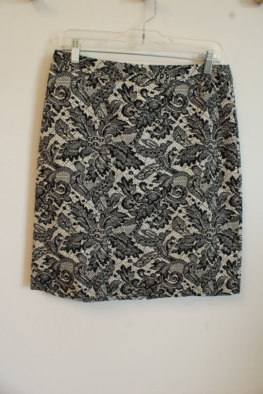 Van Heusen Black and White Floral Printed Skirt | 6