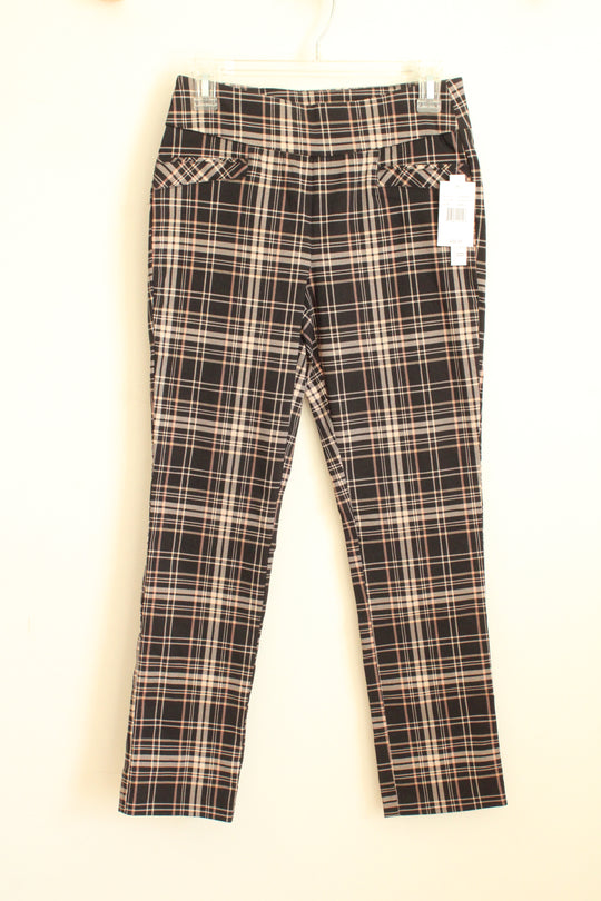 New Joe Benbasset Black and Tan Plaid Pull-on Pants | S