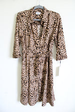 NEW Calvin Klein Leopard Collared Button Down Dress | 8