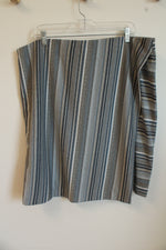 J. Jill Blue and Black Tribal Printed Wrap Skirt | XL