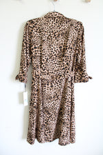 NEW Calvin Klein Leopard Collared Button Down Dress | 8