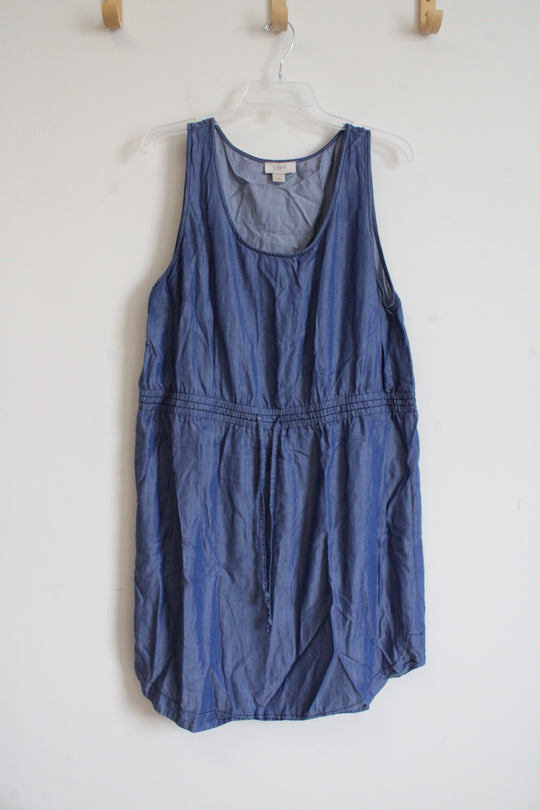 LOFT Blue Drawstring Waist Dress | XL