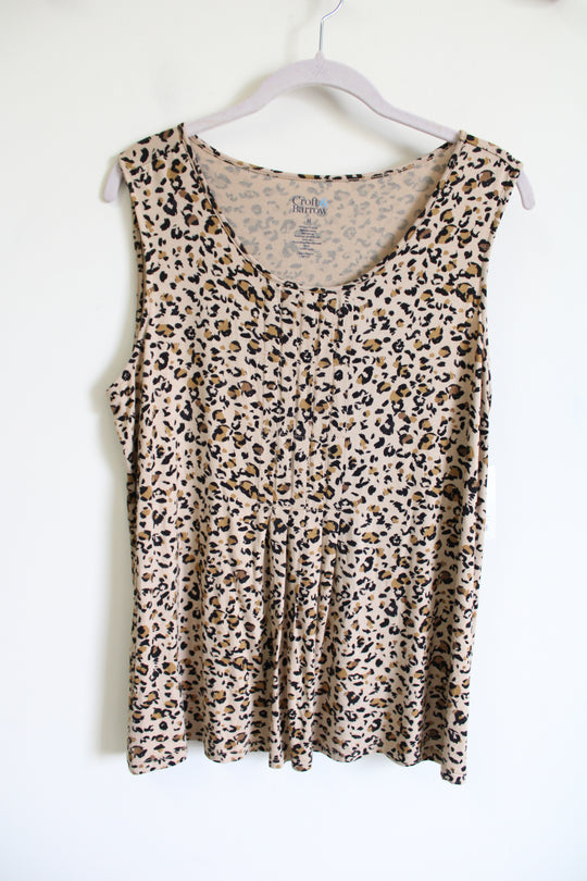 NEW Croft & Barrow Tan Cheetah Print Tank | M