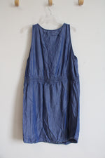 LOFT Blue Drawstring Waist Dress | XL