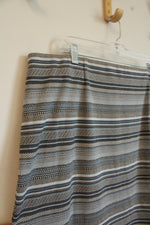 J. Jill Blue and Black Tribal Printed Wrap Skirt | XL