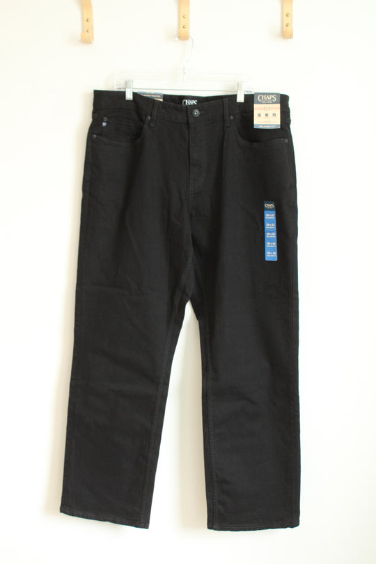 NEW Chaps Black Relaxed Fit Straight Leg Jeans | 38X32