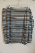 J. Jill Blue and Black Tribal Printed Wrap Skirt | XL