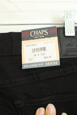 NEW Chaps Black Relaxed Fit Straight Leg Jeans | 38X32