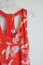 Old Navy Orange & White Tropical Patterned Dress | M