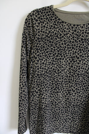 Green leopard print sweatshirt cheap