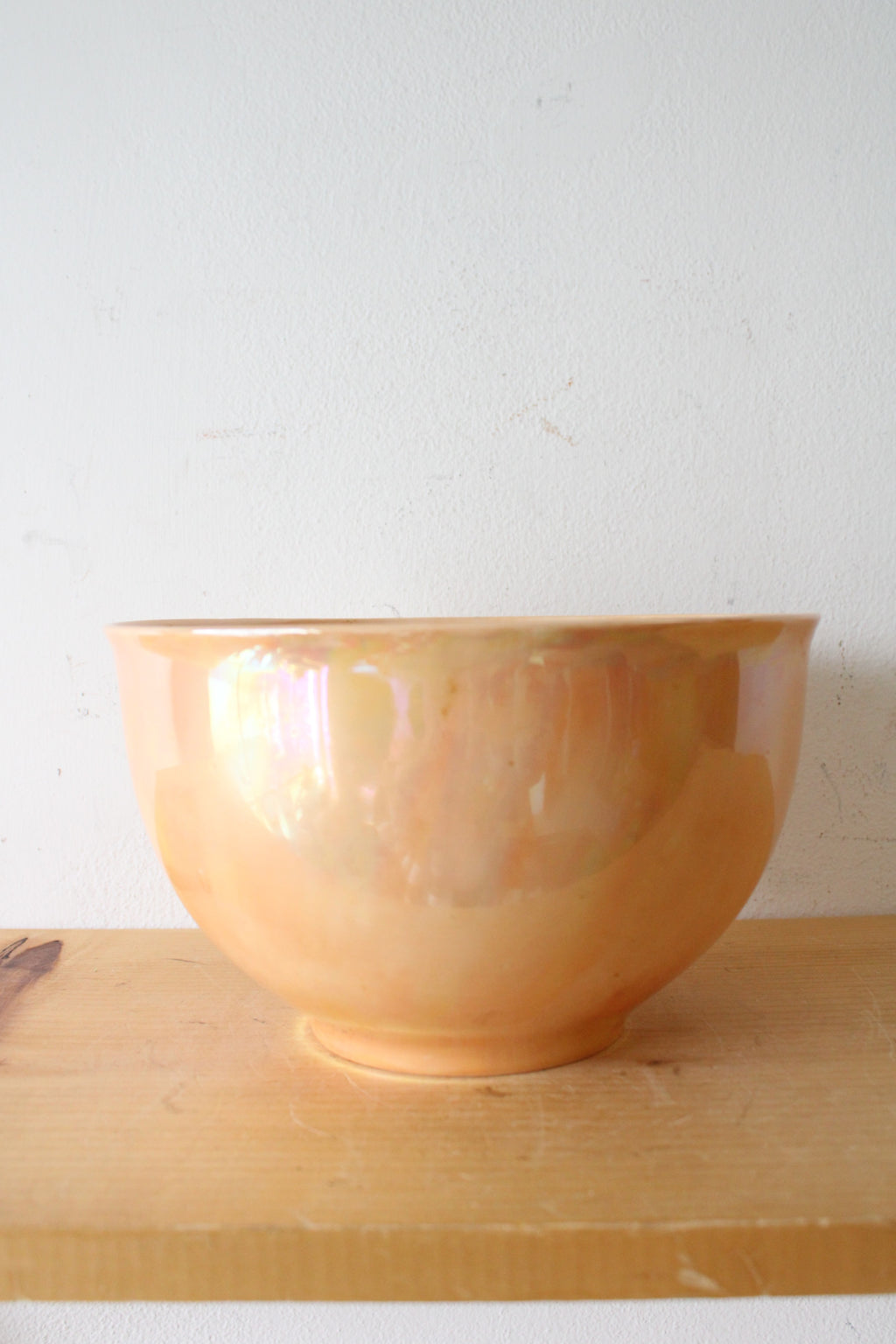 Vintage Beleek Peach Iridescent Ceramic Bowl