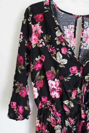 Forever 21 Black Floral Romper | L
