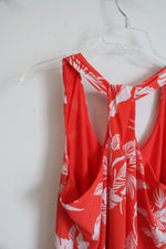 Old Navy Orange & White Tropical Patterned Dress | M