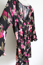 Forever 21 Black Floral Romper | L