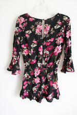 Forever 21 Black Floral Romper | L
