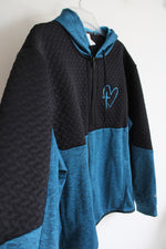 Xersion Black & Blue Partial Fleece Lined Full Zip Jacket | XXL