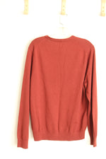 Lands' End Rust V-neck Pullover Sweater | M