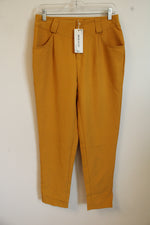 NEW Red Leaf Mustard Yellow High-Waisted Pleated Pants | M